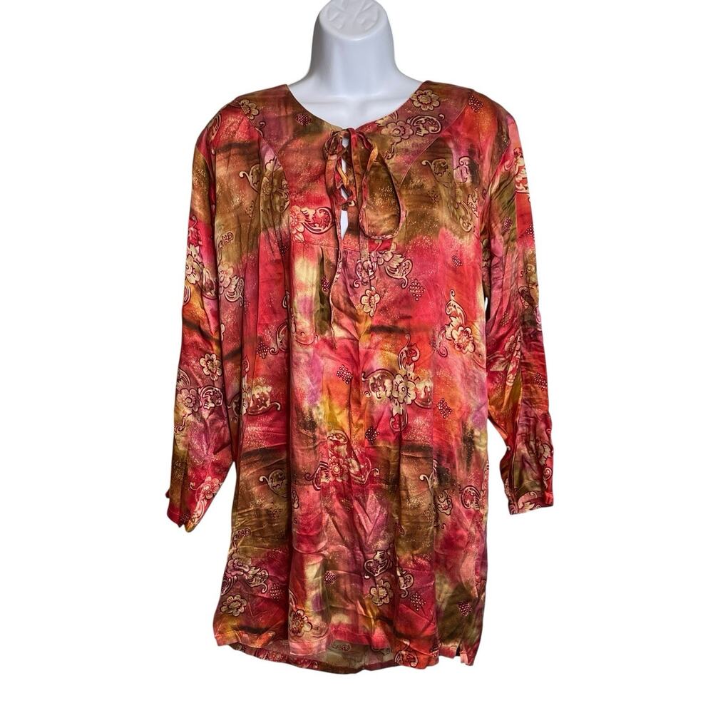 Vintage‎ 90’s Victoria’s Secret Gold Label 100% Silk Paisley Tunic Size S Retro